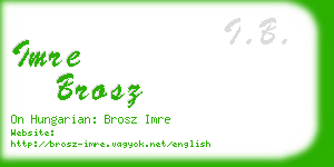 imre brosz business card